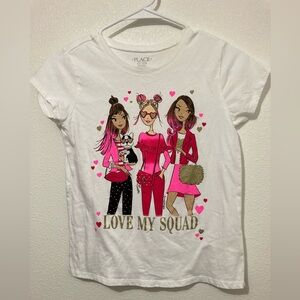 Girls “Love my squad" T-shirt Short Sleeve The Children’s Place Top L 10/12